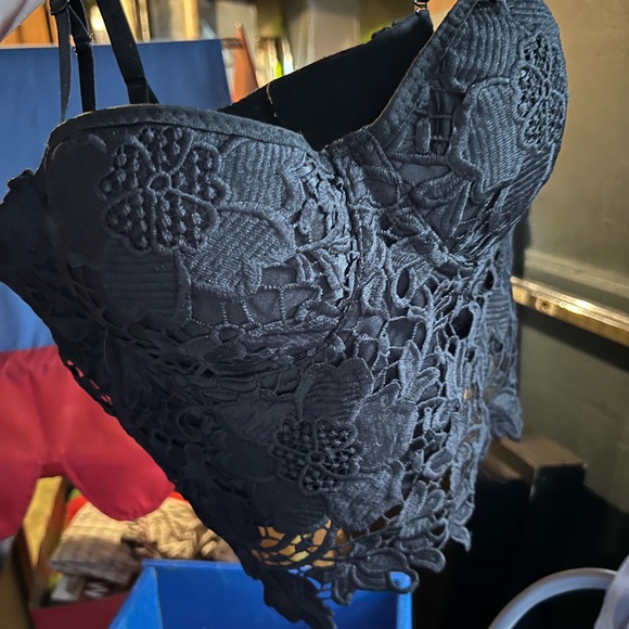 Lace Bustier Corset Crop Top - Picture 2 of 8